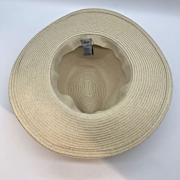 Bass Wide Brim Sun Hat Women OSFM Paper Straw Packable Floppy Beach Headwear - Picture 10 of 13